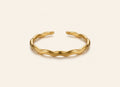 Lex Bangle in slim rippled 18k gold PVD over 316L steel, Mini size