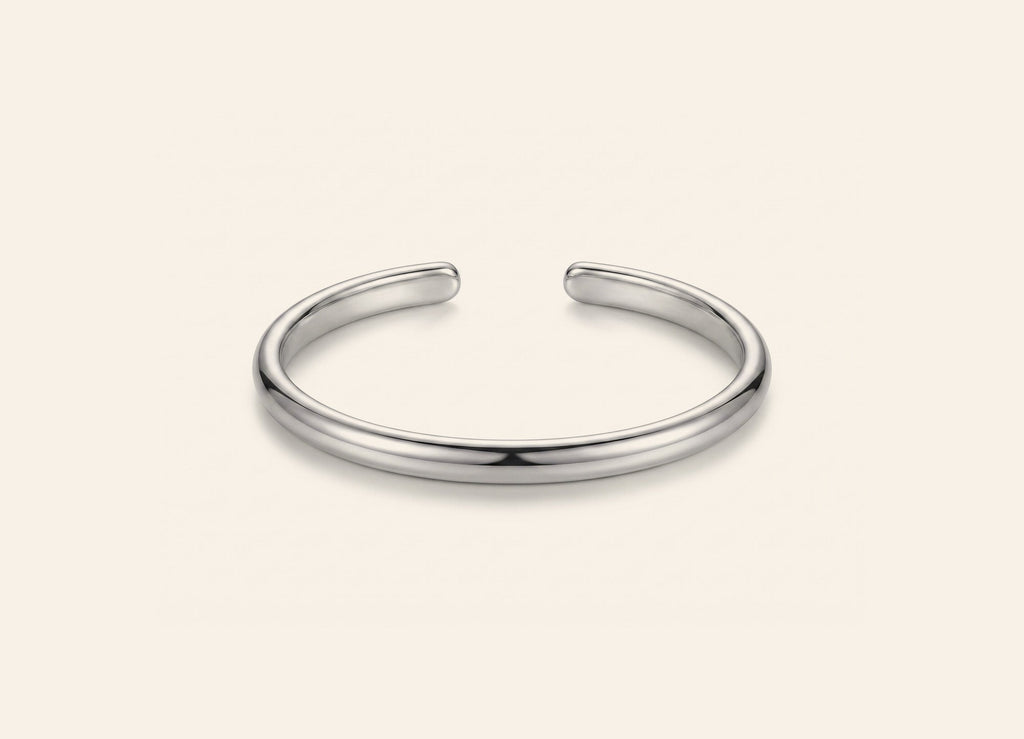 Rose Bangle in smooth silver 316L stainless steel, Mini size