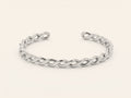 Faye Bangle in woven silver 316L stainless steel, Mother size